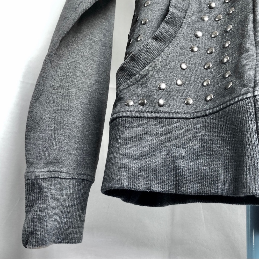 Hot Topic Grey Studded Hoodie XS - Picture 9 of 10